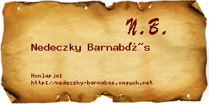 Nedeczky Barnabás névjegykártya