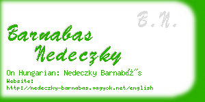 barnabas nedeczky business card